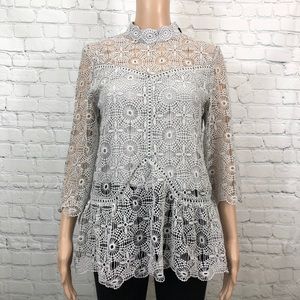 Chicwish lace top gray size S